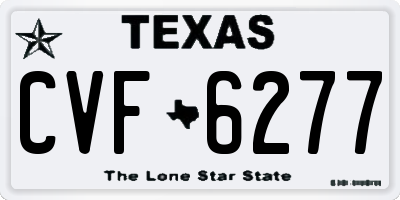 TX license plate CVF6277