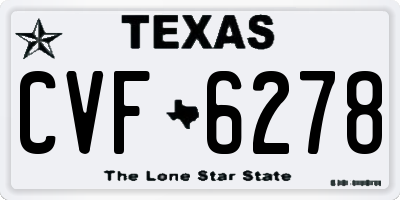 TX license plate CVF6278