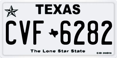 TX license plate CVF6282