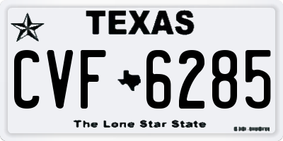 TX license plate CVF6285