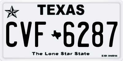 TX license plate CVF6287