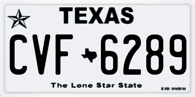 TX license plate CVF6289