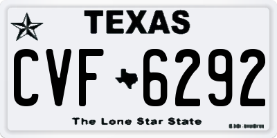 TX license plate CVF6292