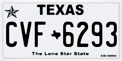 TX license plate CVF6293