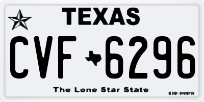 TX license plate CVF6296