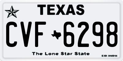 TX license plate CVF6298