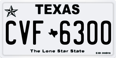 TX license plate CVF6300