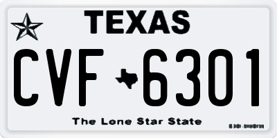 TX license plate CVF6301