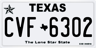 TX license plate CVF6302