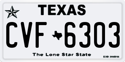 TX license plate CVF6303