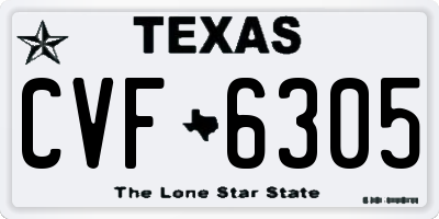 TX license plate CVF6305