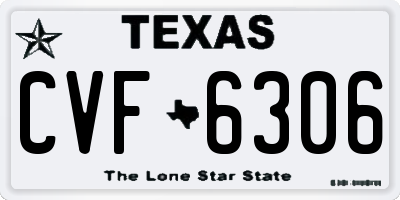 TX license plate CVF6306