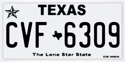 TX license plate CVF6309