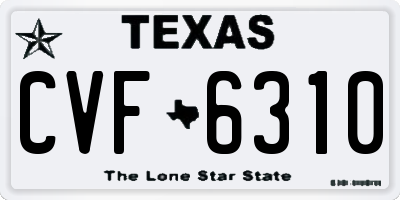 TX license plate CVF6310