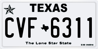 TX license plate CVF6311