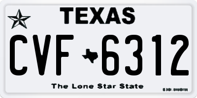 TX license plate CVF6312