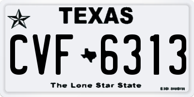 TX license plate CVF6313