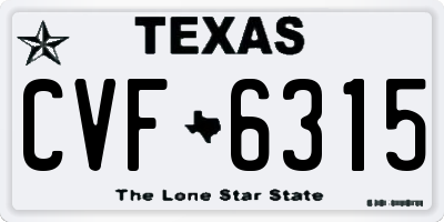 TX license plate CVF6315