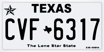 TX license plate CVF6317