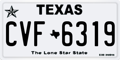 TX license plate CVF6319