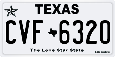 TX license plate CVF6320