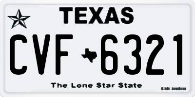 TX license plate CVF6321