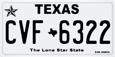 TX license plate CVF6322