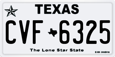 TX license plate CVF6325