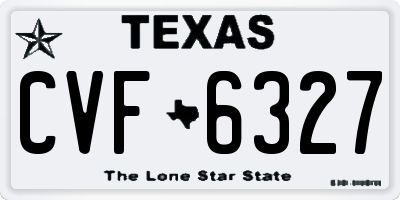 TX license plate CVF6327