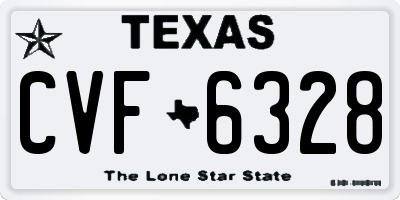 TX license plate CVF6328
