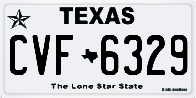 TX license plate CVF6329