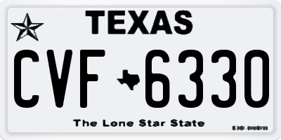 TX license plate CVF6330