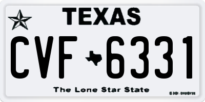 TX license plate CVF6331