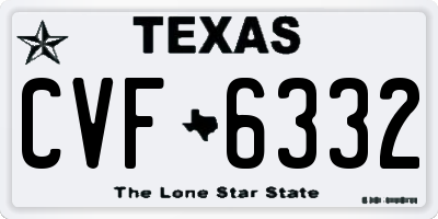 TX license plate CVF6332