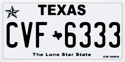 TX license plate CVF6333