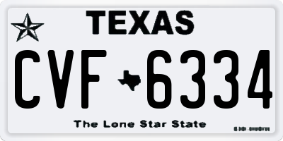 TX license plate CVF6334