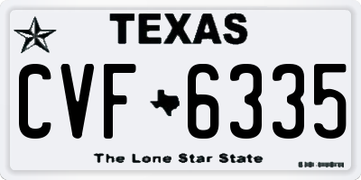 TX license plate CVF6335