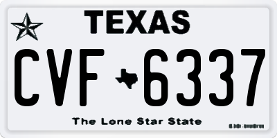 TX license plate CVF6337