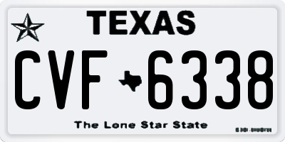TX license plate CVF6338