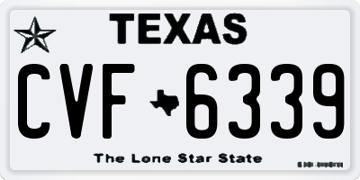 TX license plate CVF6339