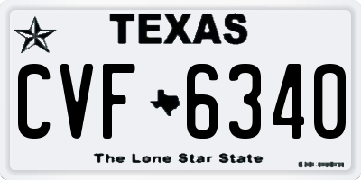 TX license plate CVF6340