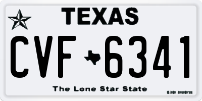 TX license plate CVF6341