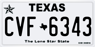 TX license plate CVF6343