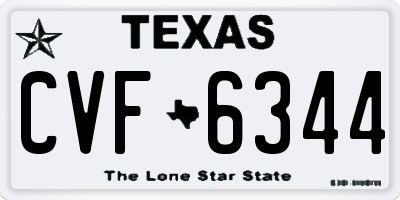 TX license plate CVF6344