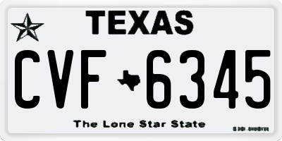 TX license plate CVF6345