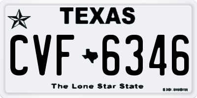 TX license plate CVF6346