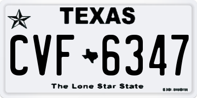 TX license plate CVF6347
