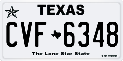 TX license plate CVF6348