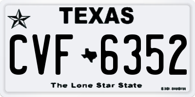 TX license plate CVF6352