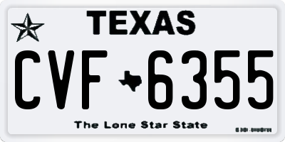 TX license plate CVF6355